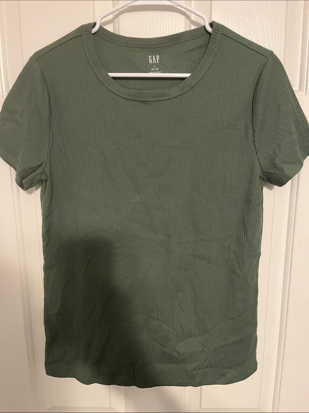 GAP Olive Green Ribbed Short Sleeve Tee